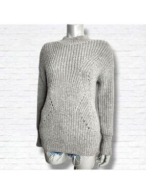 Brooks Brothers Grey Wool Mockneck Knit Sweater Size M